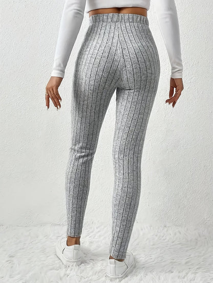 Women's High-Waist Ribbed Leggings - Drawstring Detail detail image - detail view 12