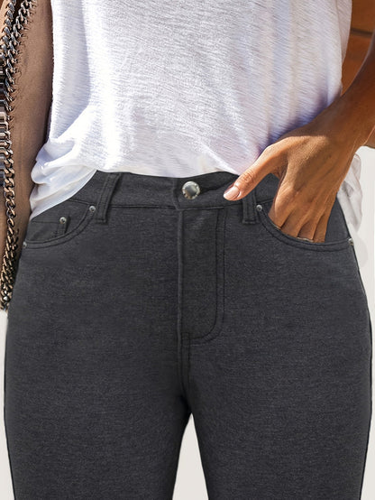 Women's Burgundy High-Waist Jeans - product view 40