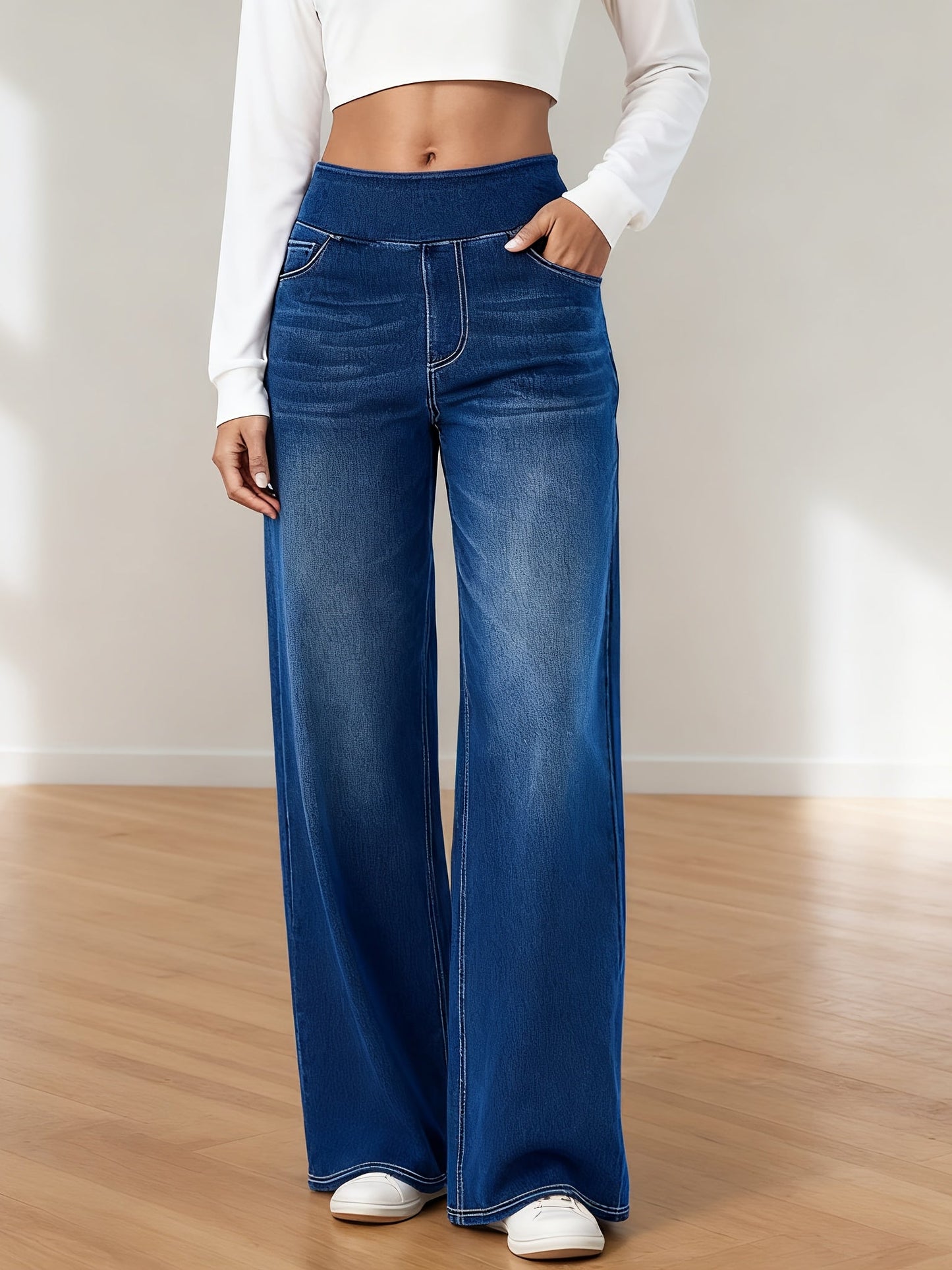 Women's Green Denim High-Waist Jeans - product view 8