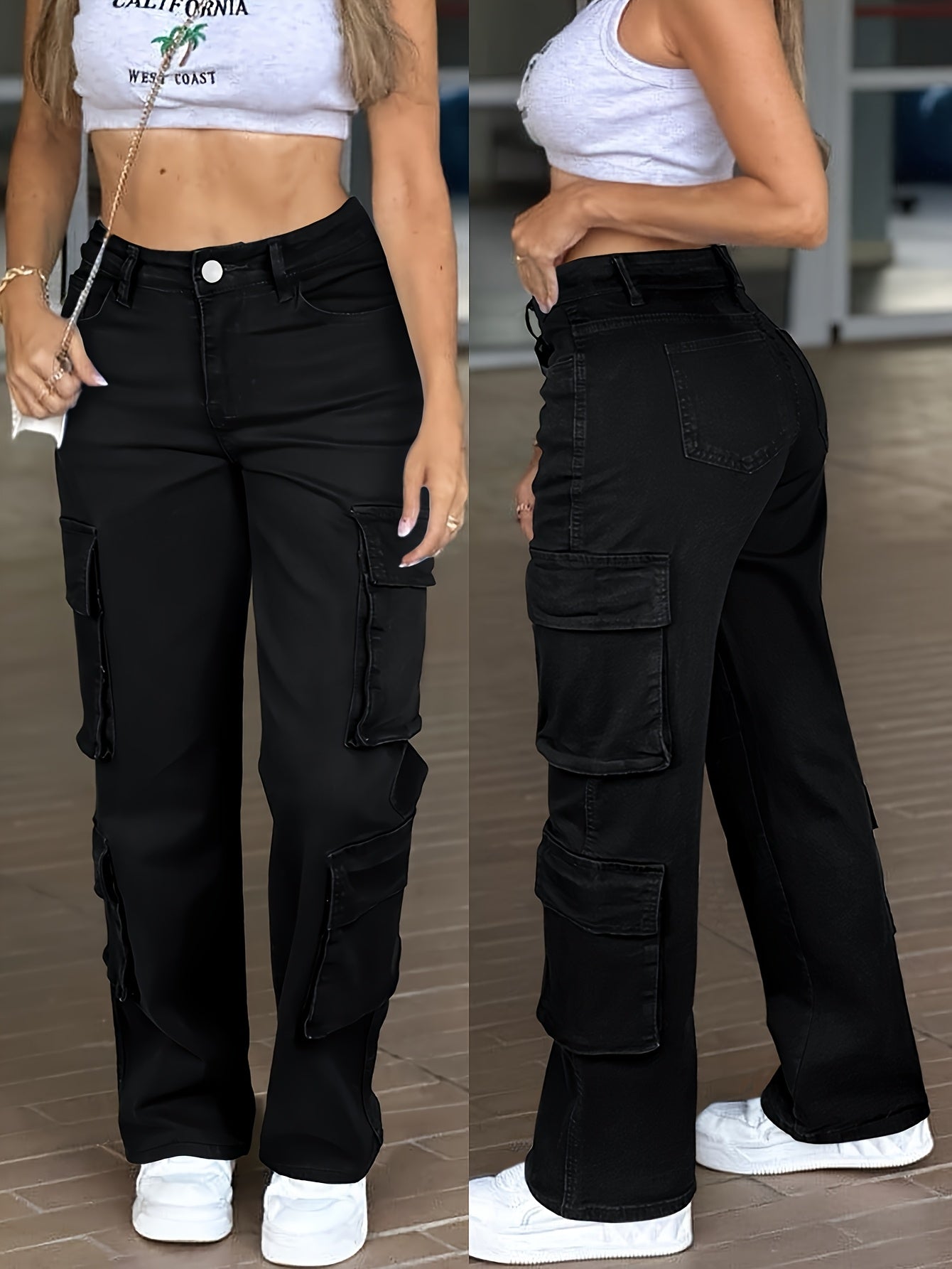 Women's Light Blue Polyester High-Waist Jeans - product view 13