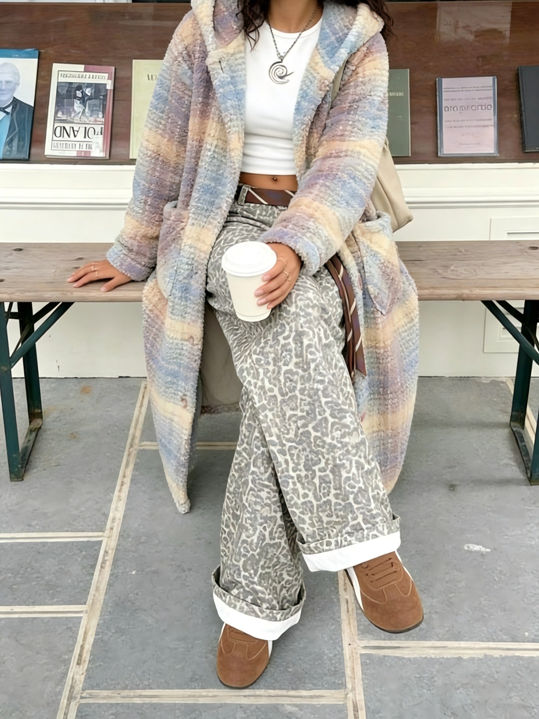 Women's Hooded Plaid Pullover Jacket detail image - detail view 7