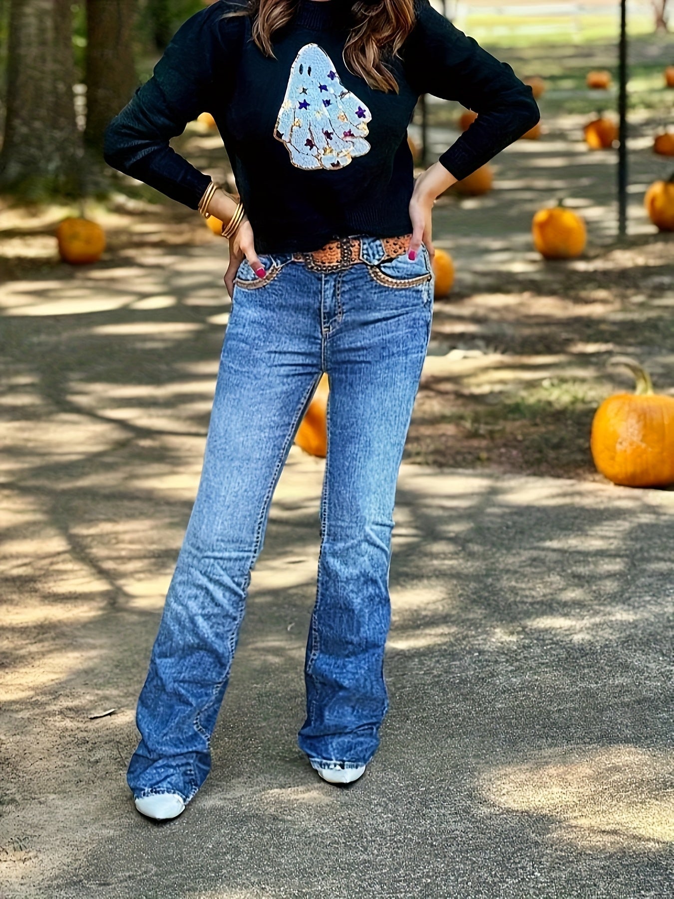 Women's Jeans - Vibrant Blue Stretch detail image - detail view 10
