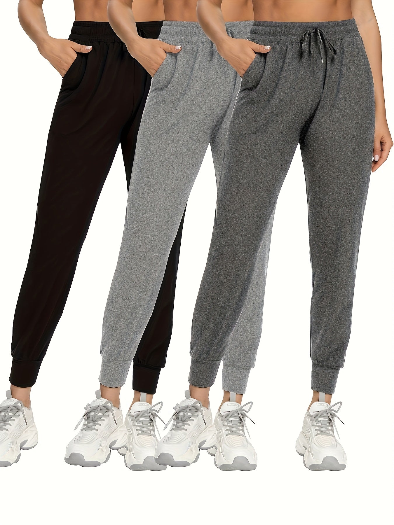 Women's Jogger Pants - Drawstring Waist With Pockets 22 detail image - detail view 3