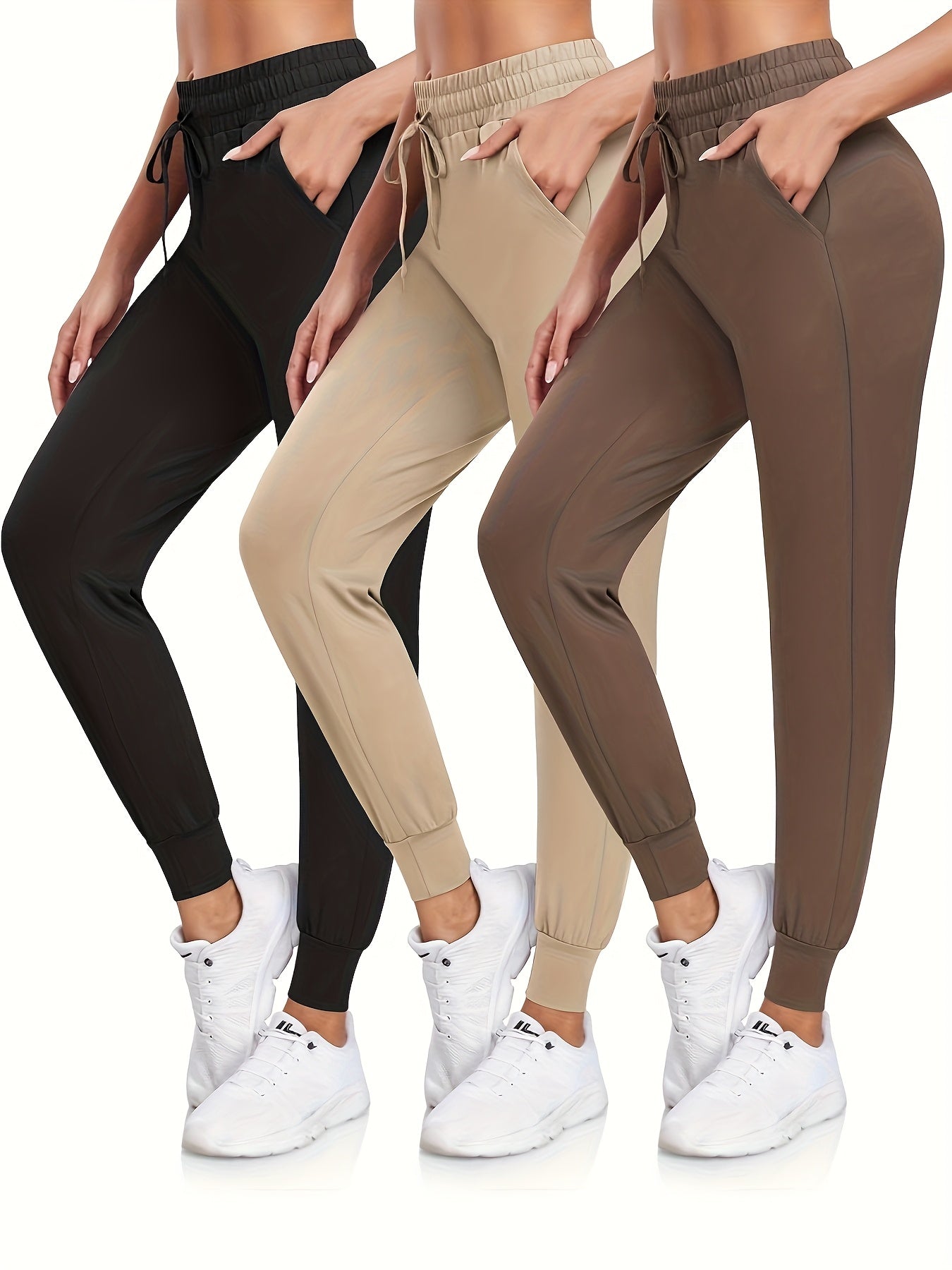 Women's Jogger Pants - Drawstring Waist With Pockets 22 detail image - detail view 4