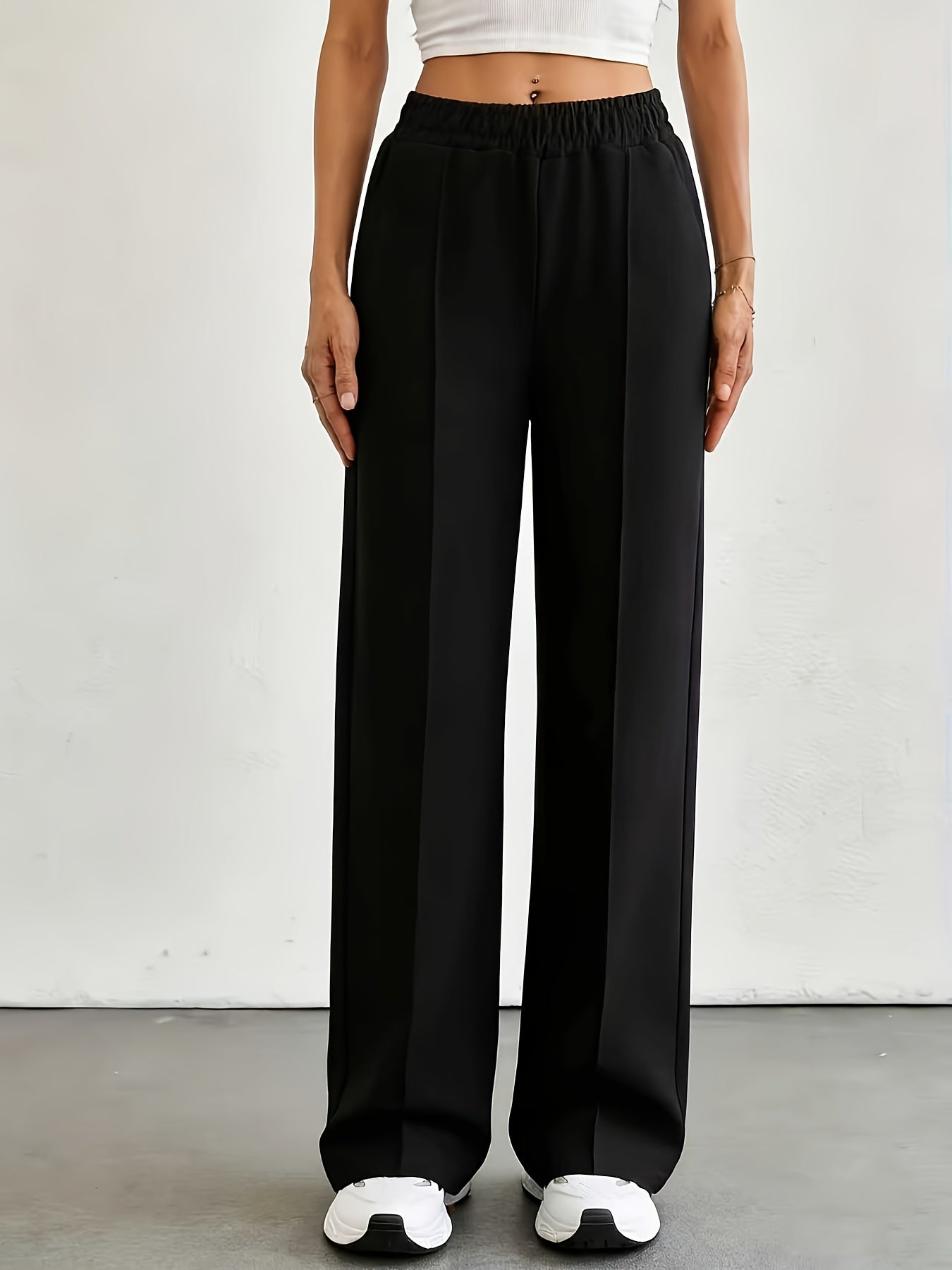 Women's Jogger Pants - Elastic Waist With Pockets