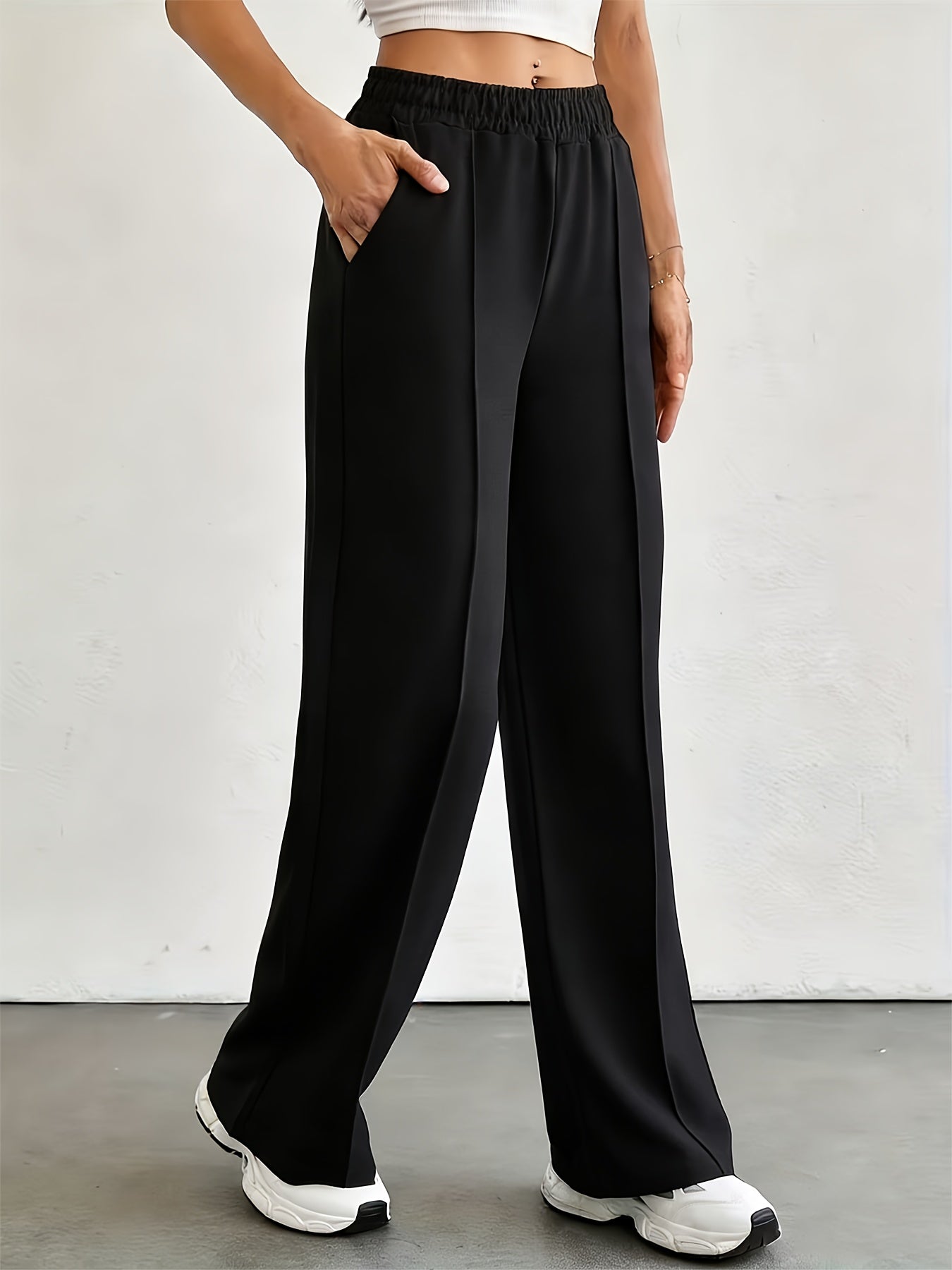 Women's Jogger Pants - Elastic Waist With Pockets
