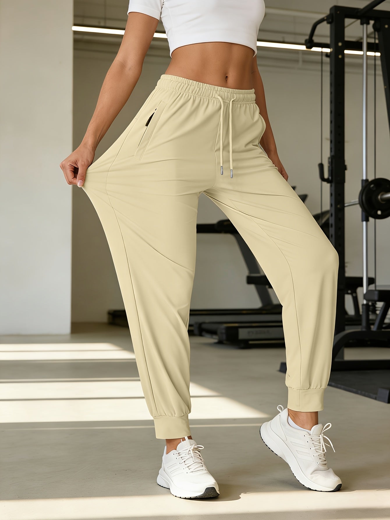 Women's Jogger Pants - High Waist Relaxed fit 45 detail image - detail view 15