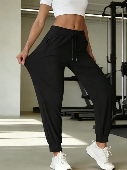 Women's Jogger Pants - High Waist Relaxed fit 45 detail image - detail view 6
