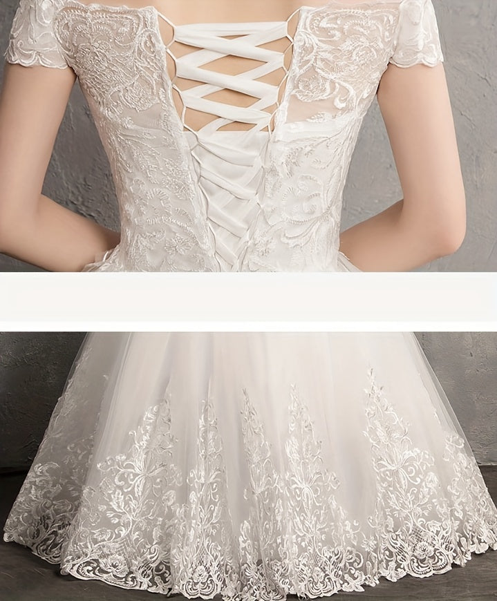 Women's Lace Off Shoulder Wedding Dress - Easy Styling detail image - detail view 5