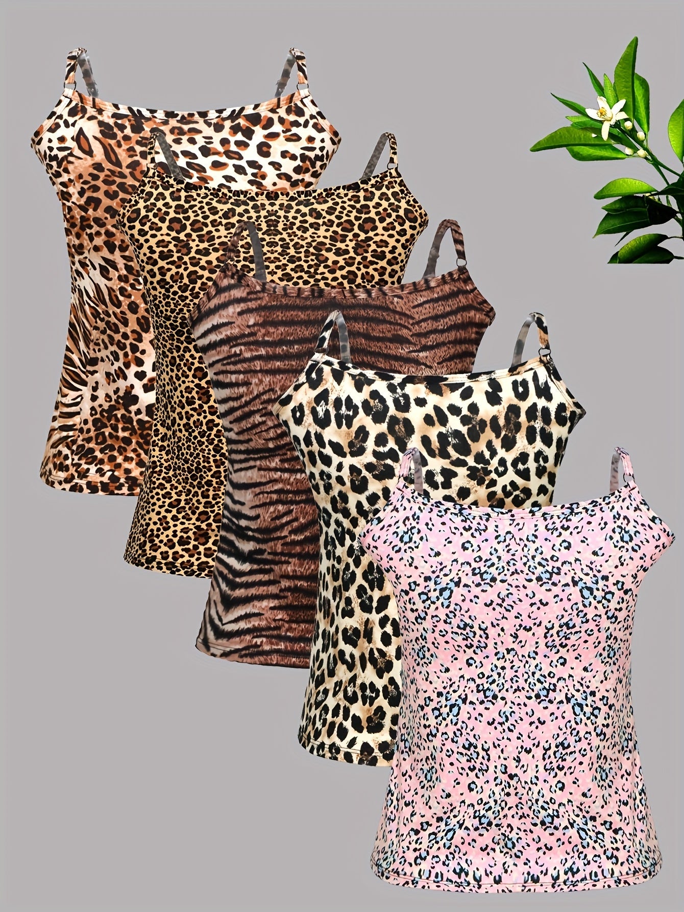 Women's Leopard Print Tank Top - Classic Neck Sleeveless