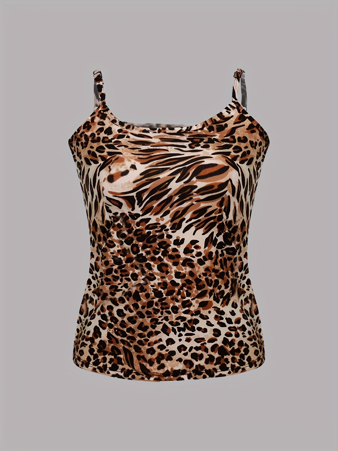 Women's Leopard Print Tank Top - Classic Neck Sleeveless