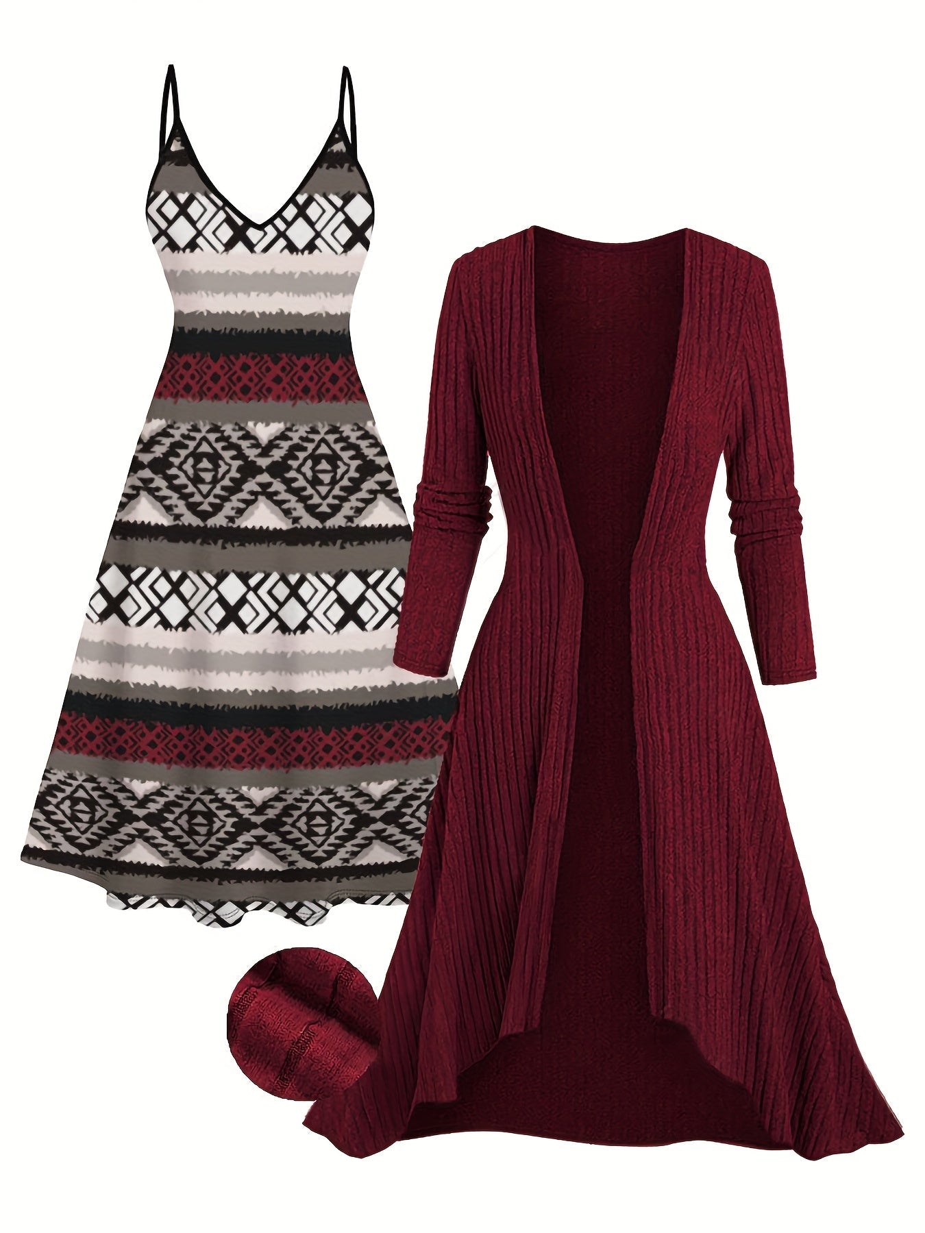 Women's Deep Red Maxi Dress - product view 6
