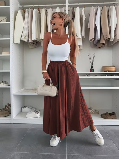 Women's Maxi Skirt - High-Waist detail image - detail view 5