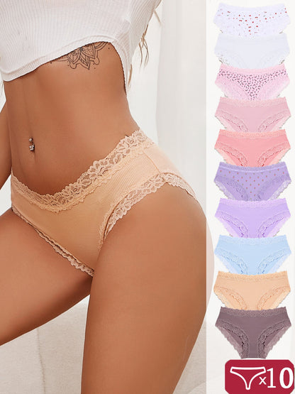 Women's Mid-Rise Briefs - Lace Everyday Comfort