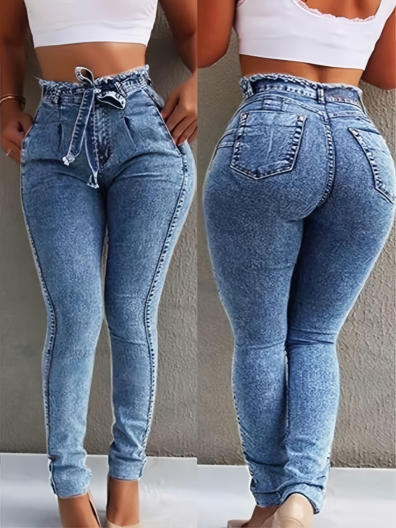 Women's Light Blue Denim Jeans - product view 3