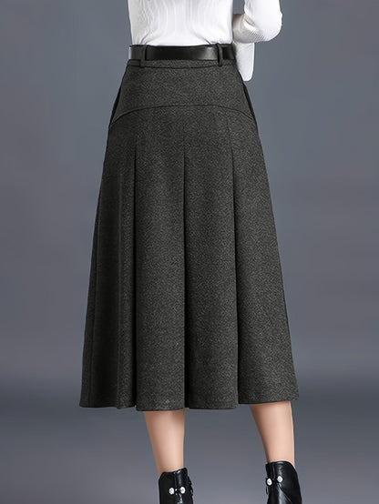 Women's Midi Pleated Skirt - High-Waist Pocket Detail detail image - detail view 14