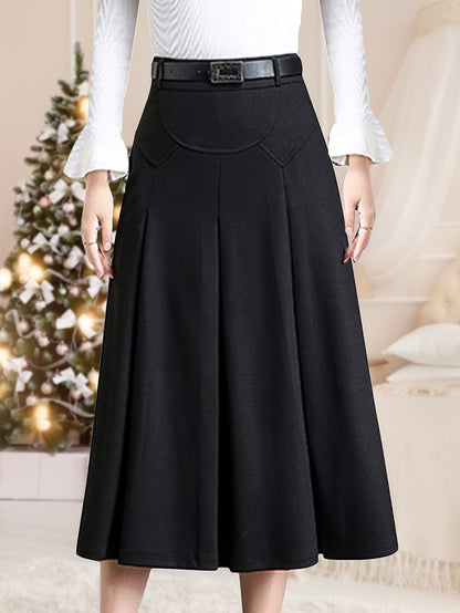 Women's Black High-Waist Pleated Skirt - product view 4
