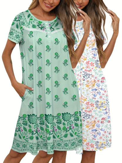 Women's Blue Lace Floral Printed Dress - product view 16
