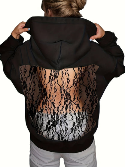 Women's Openwork Pullover Hoodie detail image - detail view 8