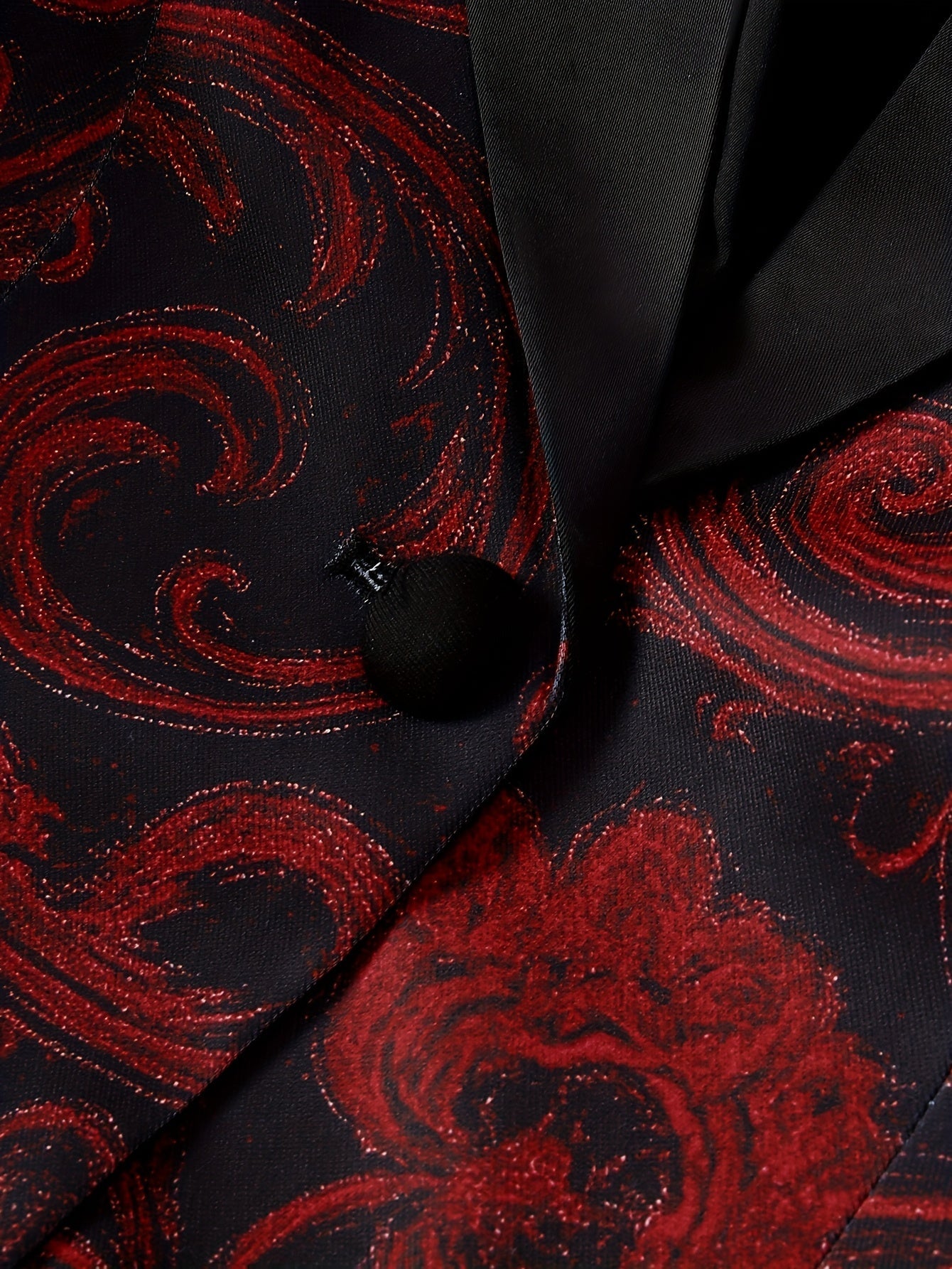 Women's Paisley Print Blazer - Longline Stain-Stitch Detail detail image - detail view 10