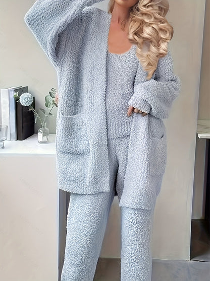 Women's Light Blue V-Neck Pants - product view 3