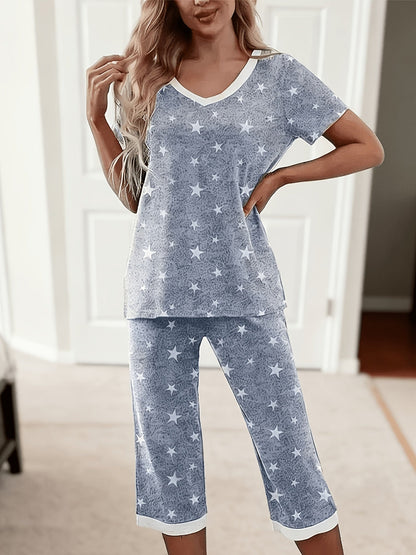 Women's Pajama Set - 2-Piece Solid Color Comfort