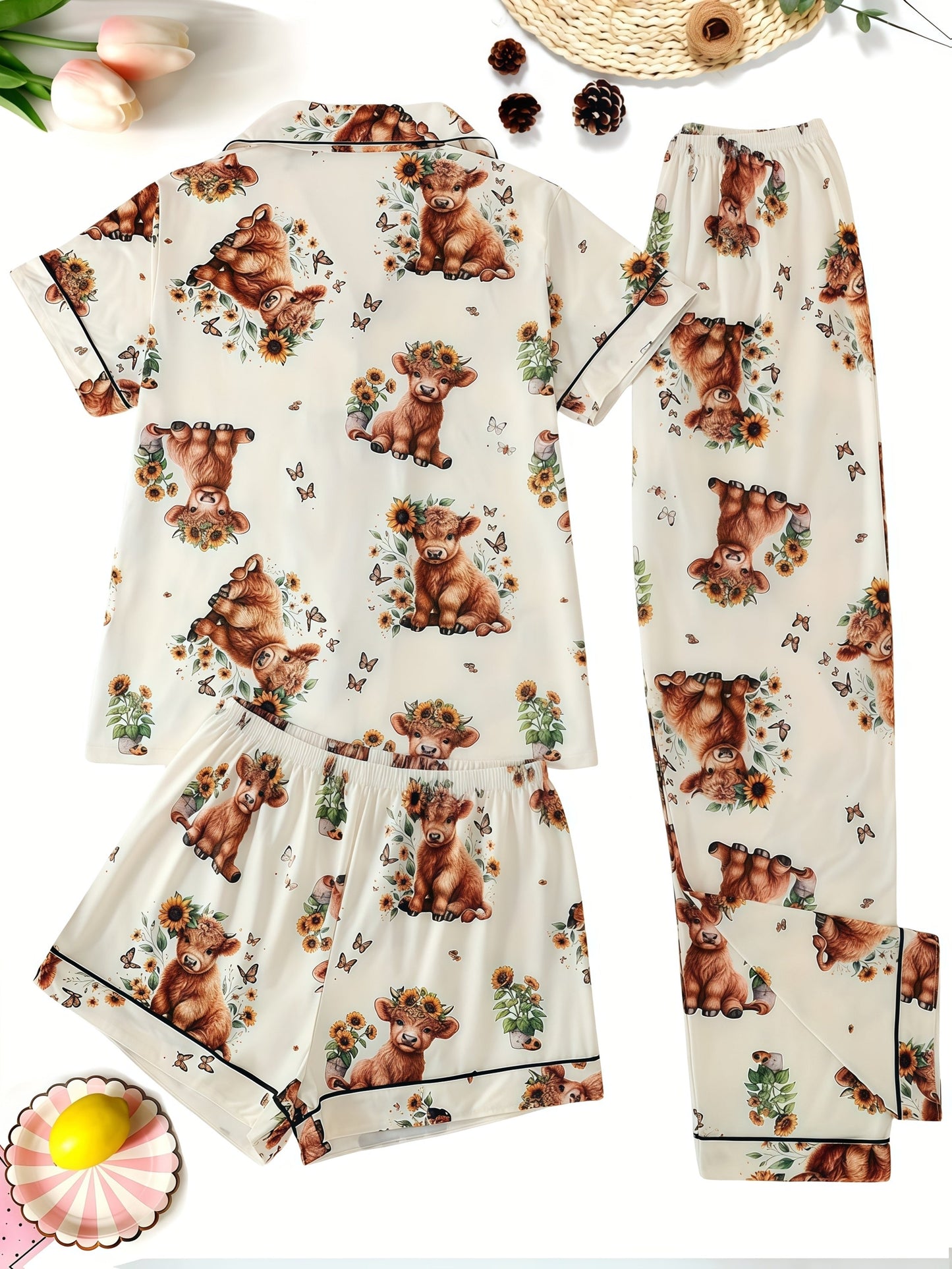Women's Pajama Set - Floral Print 254117