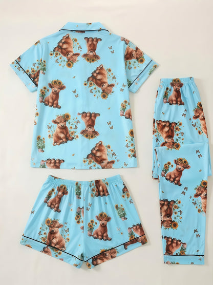 Women's Pajama Set - Floral Print 254117