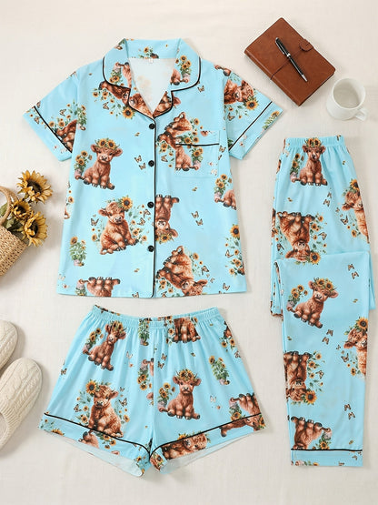 Women's Pajama Set - Floral Print 254117