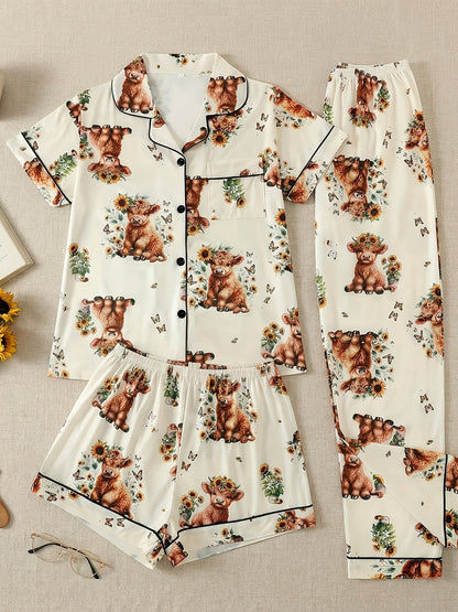Women's Pajama Set - Floral Print 254117