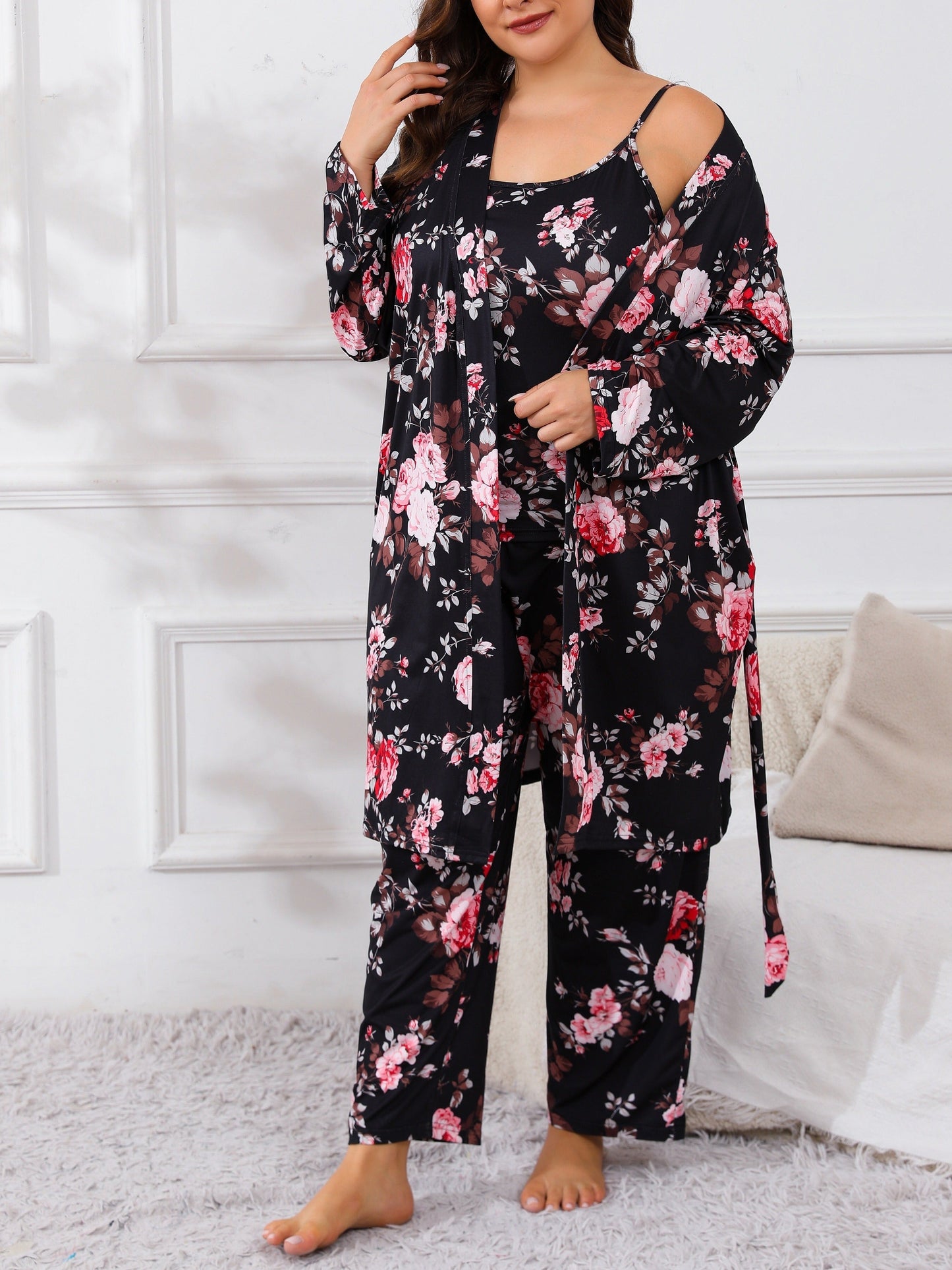 Women's Pajama Set - Floral Print 316325 detail image - detail view 5