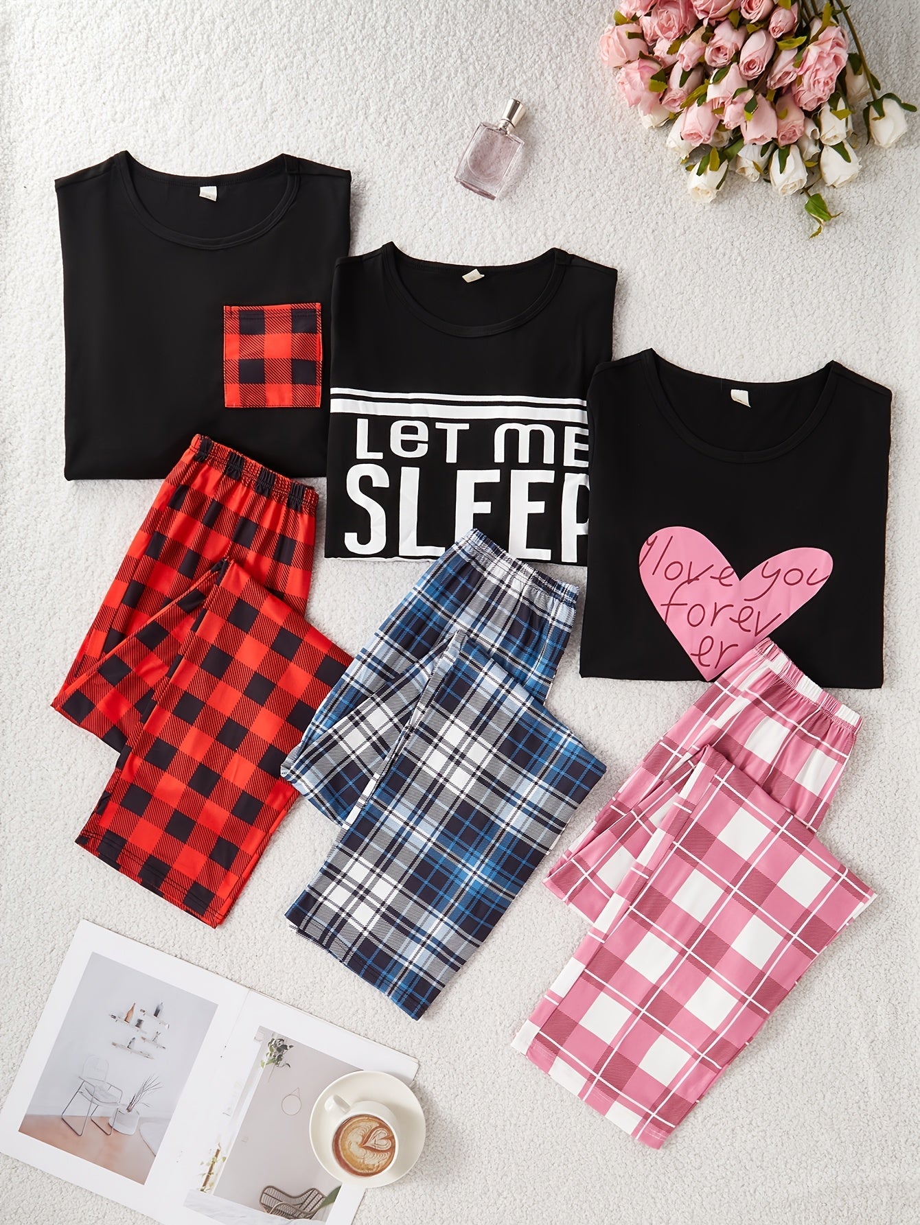 Women's Pajama Set - Graphic Print Style 28601061