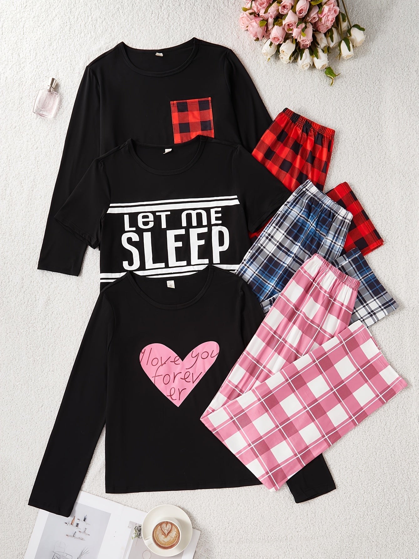 Women's Pajama Set - Graphic Print Style 28601061