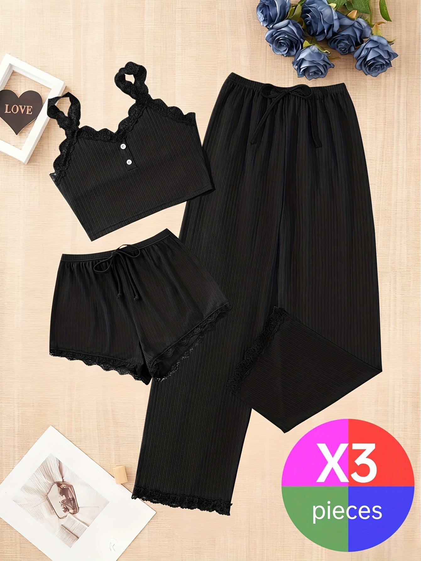 Random Color Lace Sleeveless Pants - product view 11