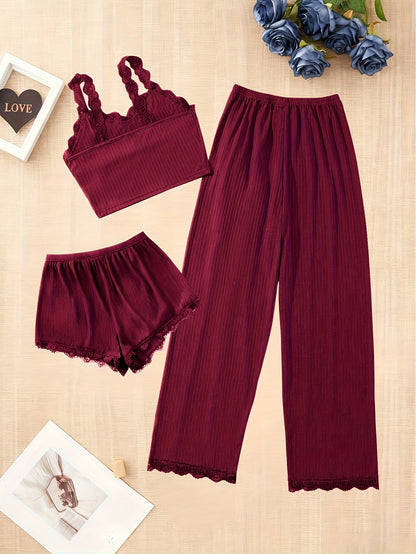 Women's Pajama Set - Lace Detail 258213