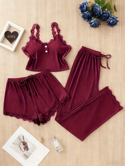 Women's Pajama Set - Lace Detail 258213