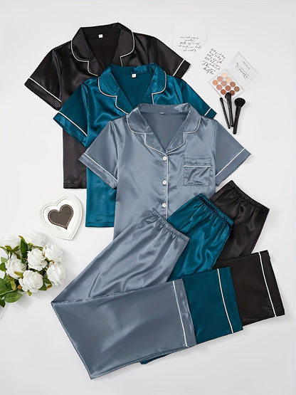 Women's Black+dark green+dark gray Lace Short-Sleeve Pants - product view 3