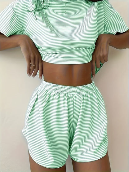 Women's Dark Gray Printed Striped Shorts - product view 9