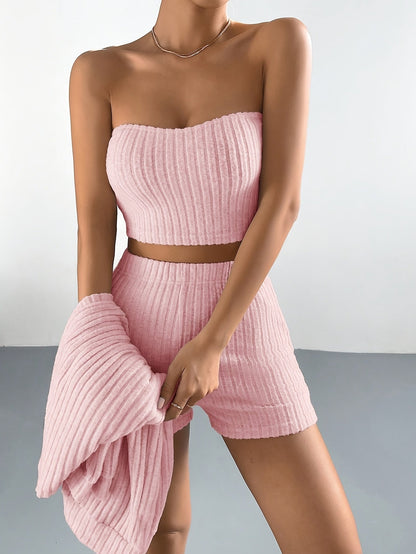 Women's Pajama Shorts Set - Versatile 3