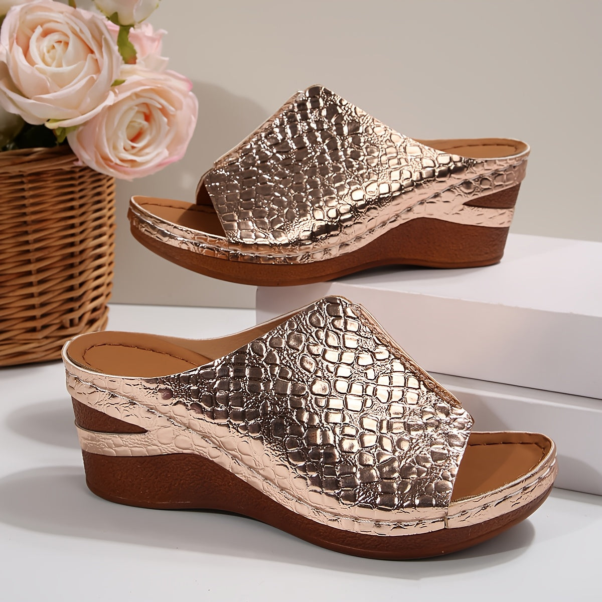 Women's Platform Sandals - Slip-On for Outdoor & Travel