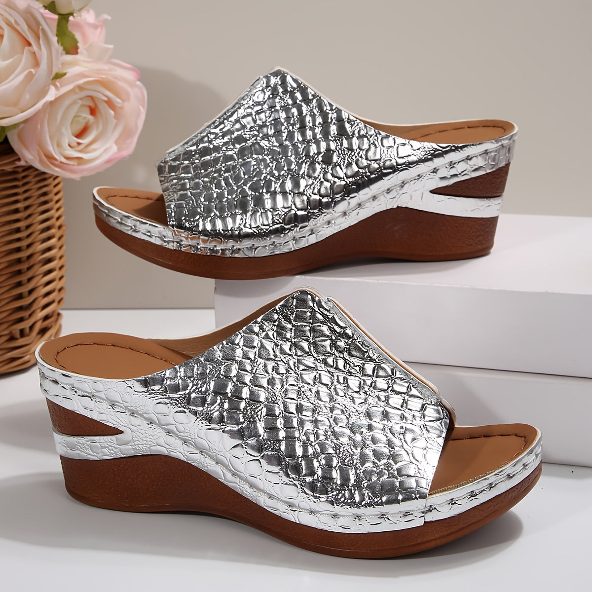 Women's Platform Sandals - Slip-On for Outdoor & Travel