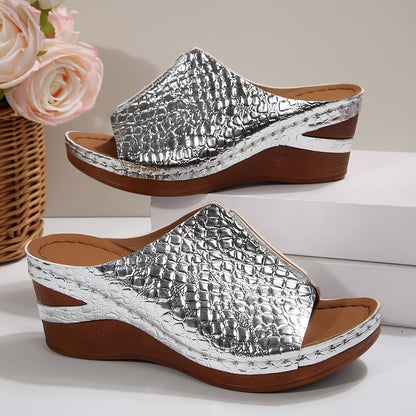 Women's Platform Sandals - Slip-On for Outdoor & Travel