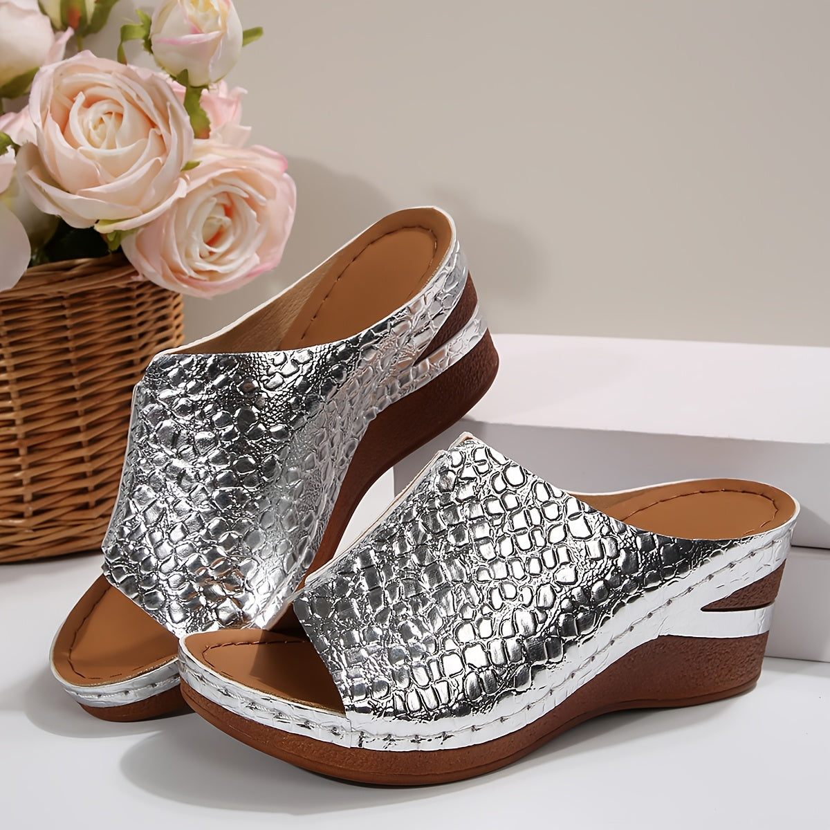 Women's Platform Sandals - Slip-On for Outdoor & Travel