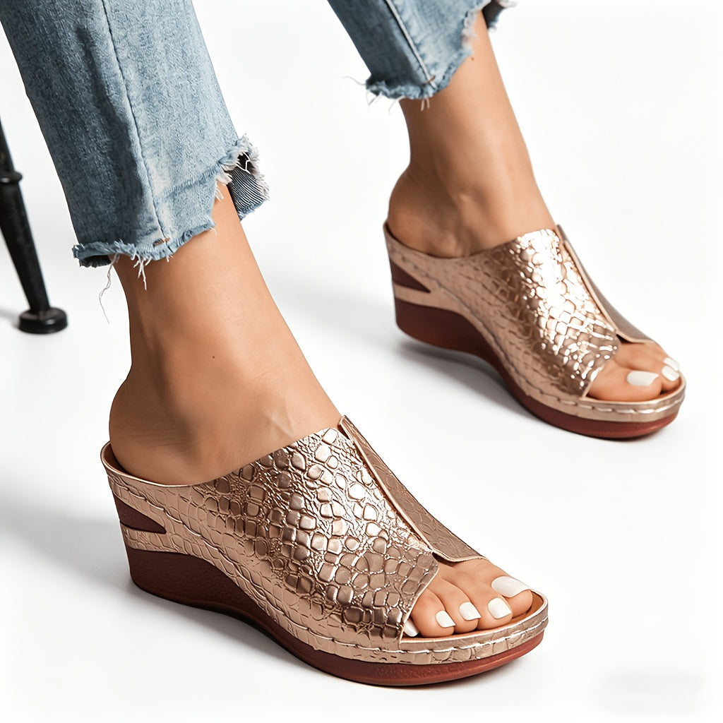 Women's Platform Sandals - Slip-On for Outdoor & Travel