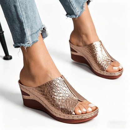 Women's Platform Sandals - Slip-On for Outdoor & Travel