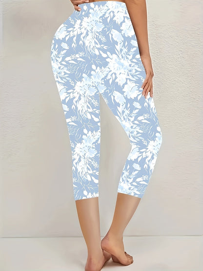 Women's Plus Size Floral Leggings - Flexible All-Season Fit detail image