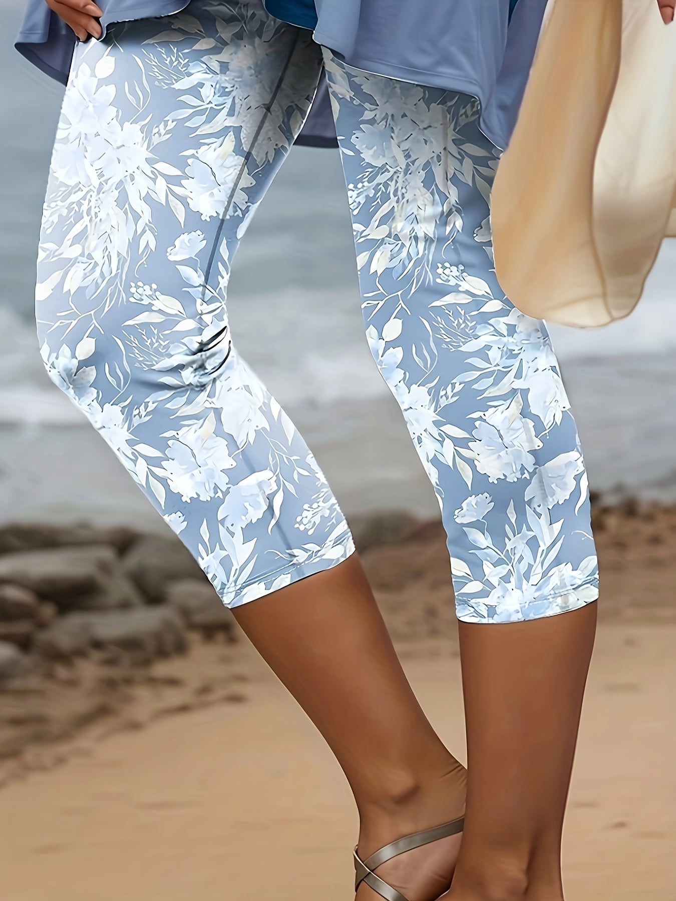Multicolor Polyester Floral Jeans - product view 2