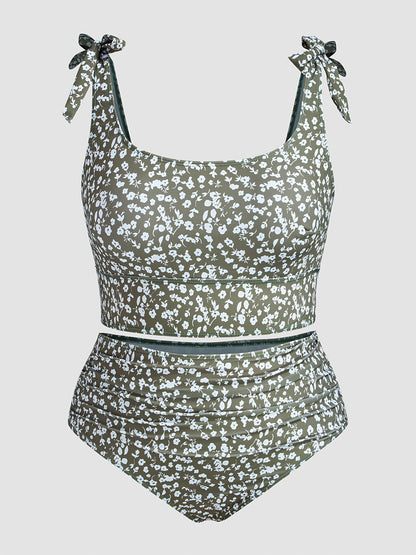 Women's Plus Size Tankini - Floral Print Vacation Style 50 detail image