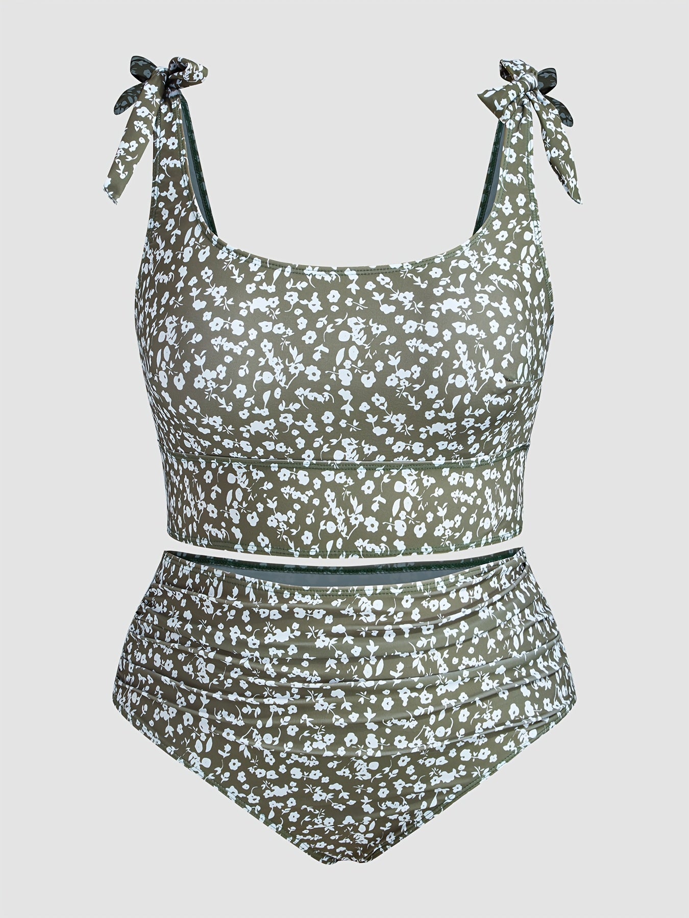 Women's Plus Size Tankini - Floral Print Vacation Style 50 detail image - detail view 6