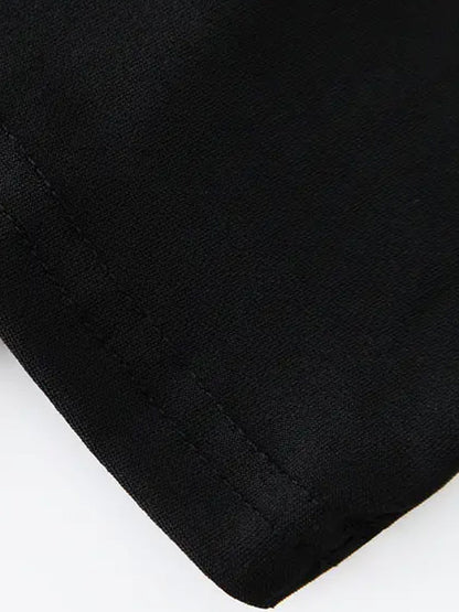 Women's Printed Crew Neck Bodycon Dress - Short Sleeve Easy Styling detail image - detail view 4